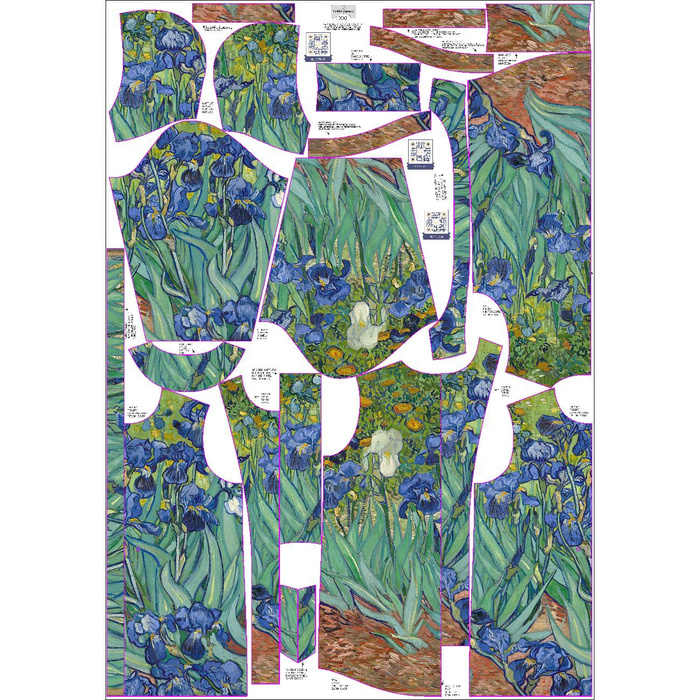 WOMEN'S PARKA (ANNA) - IRISES (Vincent van Gogh) - sewing set XXL