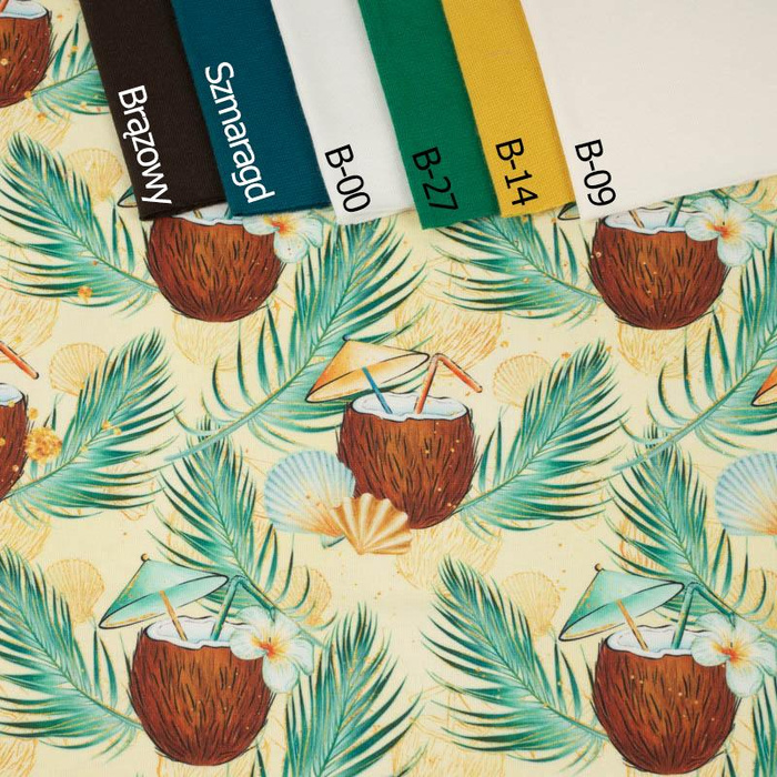 COCONUTS AND PALM TREES - Cotton woven fabric