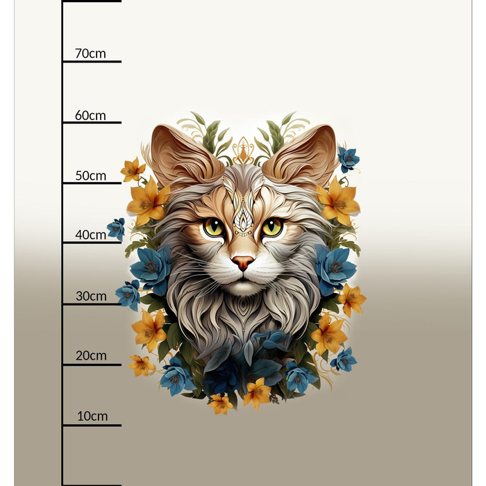 ANIMALS MANDALA wz.9 (cat)- Paneel (75cm x 80cm) Wasserabweisende Webware