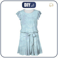 DRESS "EMMA" - CAMOUFLAGE pat. 2 / light blue - Viscose jersey with elastane M