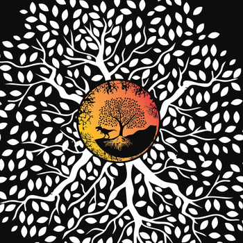 TYRANOSAURUS (STROM) / černá - panel (60cm x 50cm)