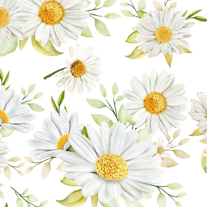 PASTEL DAISIES PAT. 1 - looped knit fabric