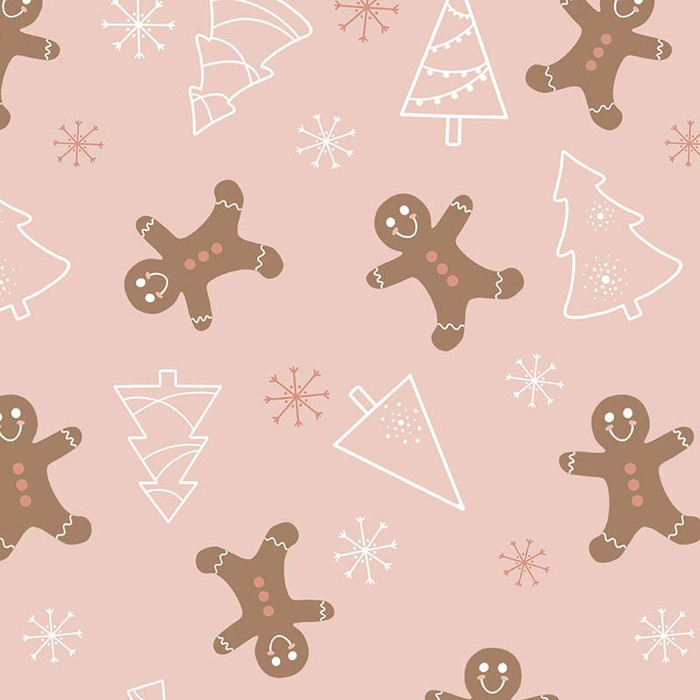 GINGERBREAD MAN (CHRISTMAS GINGERBREAD) / dusky pink - brushed knitwear with elastane ITY