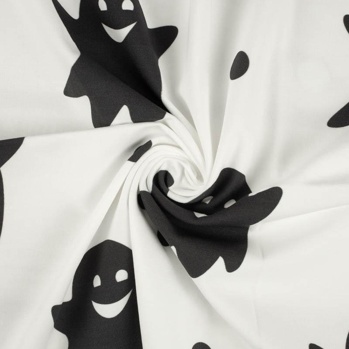 HALLOWEEN ČERNÉ DUCHY / bílá - teplákovina SP250