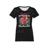 T-SHIRT DAMSKI - KOLOROWE LOVE / czarny - zestaw do uszycia XXL