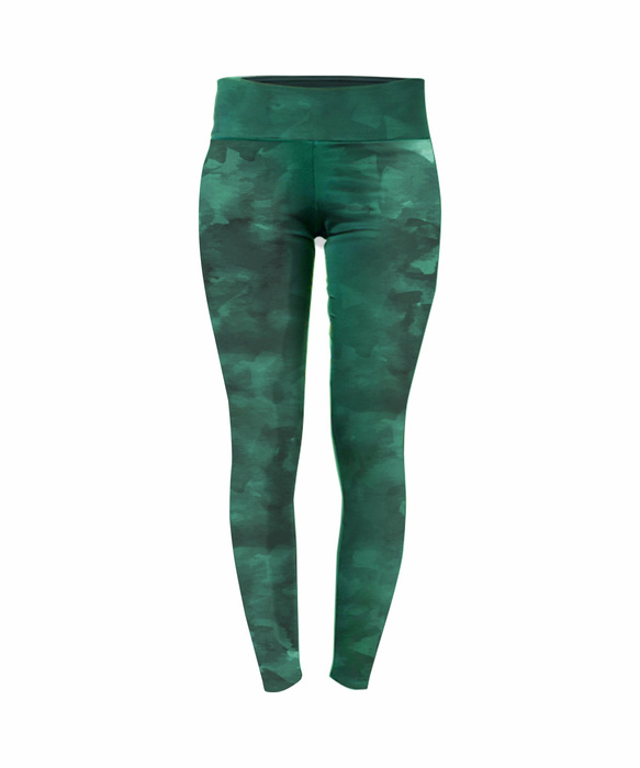 SPORTS LEGGINGS - CAMOUFLAGE pat. 2 / bottled green - L