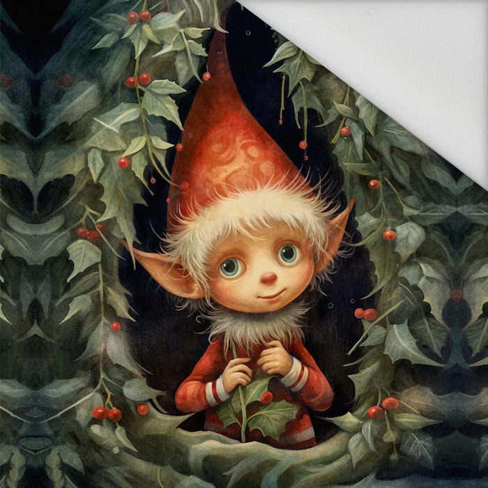 VINTAGE CHRISTMAS ELF - Paneel (75cm x 80cm) Wasserabweisende Webware