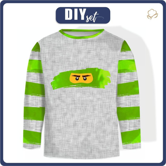 LONGSLEEVE - ZIELONY NINJA wz. 2 - single jersey (110/116)