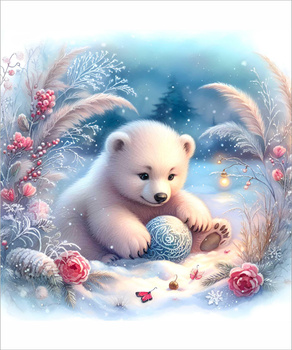 Christmas animal wz. 1 - panel (60cm x 50cm) teplákovina počesaná s elastanem ITY