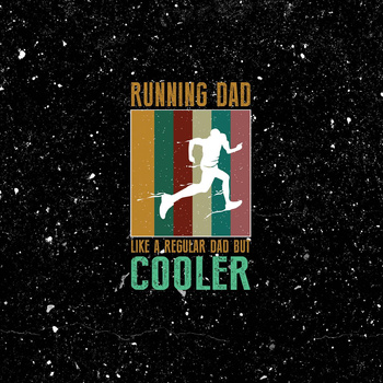 RUNNING DAD / black - panel (60cm x 50cm)