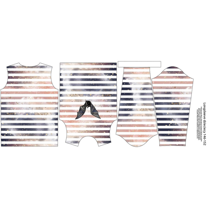 LONGSLEEVE - NETOPÝŘI / pruhy (ZAČAROVANÁ NOC) - single jersey