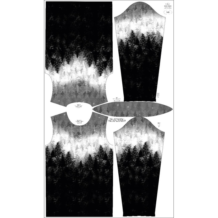 THERMO KIDS BLOUSE (BILLIE) - FORREST OMBRE (WINTER IN THE MOUNTAIN) - sewing set 116