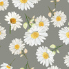 DAISIES PAT. 1 / grey - single jersey with elastane