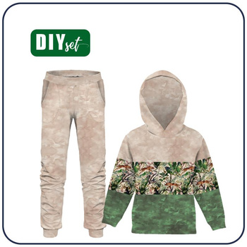 Jogginganzug für Kinder (OSLO) - GEPARD / Blätter / Streifen - Sommersweat (122/128)