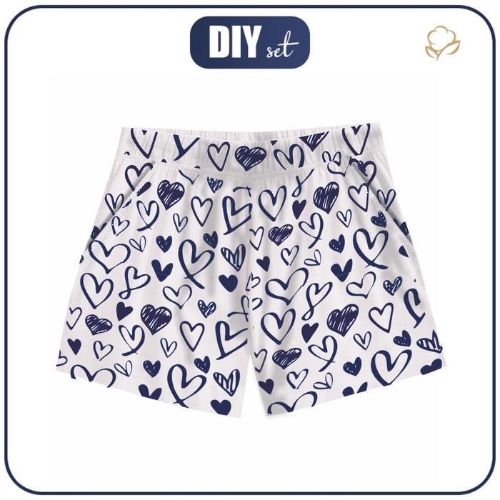 PAJAMAS-SHORTS - HEARTS / navy - S