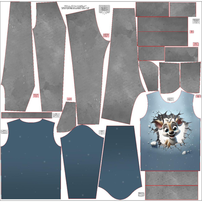 Children's tracksuit (MILAN) - HAPPY DEER - sewing set (86/92)