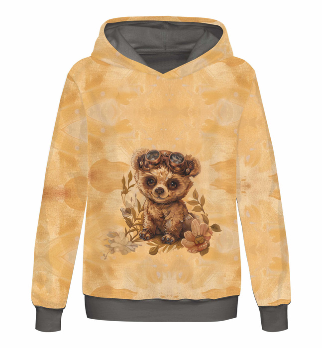 BEAR STEAMPUNK FOREST PAT. 1 - PANORAMIC PANEL (60cm x 155 cm) Cotton woven fabric