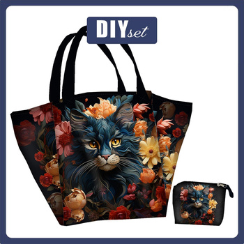 XL bag with in-bag pouch 2 in 1 - ANIMALS MANDALA wz.7 - sewing set