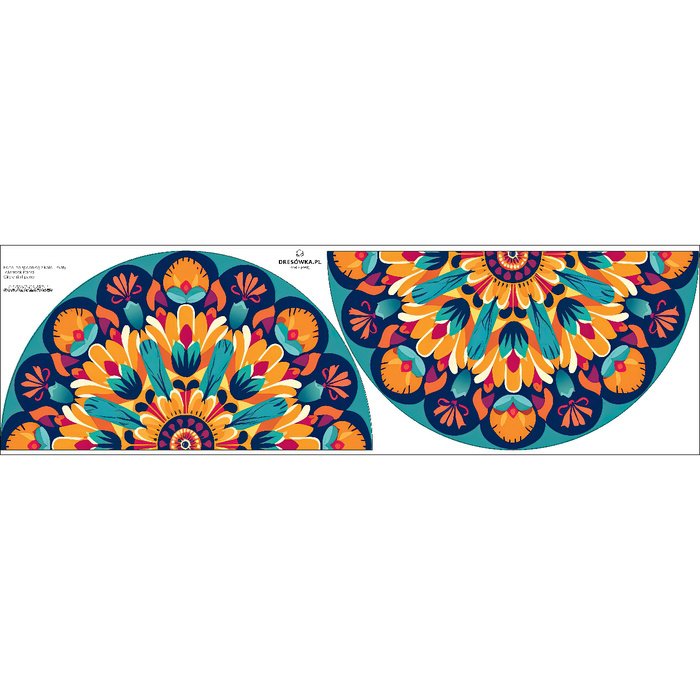 Mały panel na spódnicę z koła - KREPA - WATERCOLOR FLORAL WZ. 3