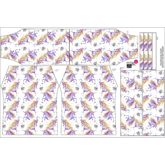 Bluzka hiszpanka (VIKI) - FAIRY WORLD wz.14 (UNICORN) - zestaw do uszycia 122-128