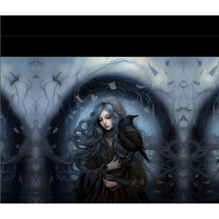 SHOPPER BAG - GOTHIC GIRL pat. 2 - Waterproof woven fabric - sewing set
