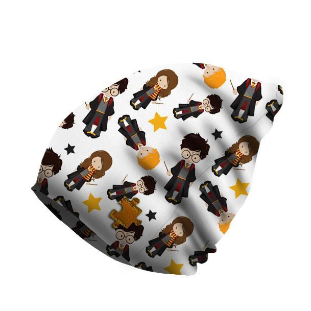 MAGICAL FRIENDS pat. 2 (MAGIC SCHOOL) / white - Cotton woven fabric