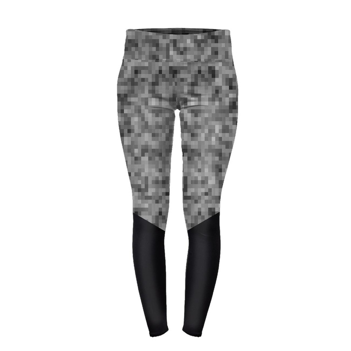 SPORTS LEGGINGS - PIXELS pat. 2 / grey - XXL