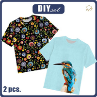 2-PACK - T-SHIRT DZIECIĘCY - FOLK I ZIMORODEK - ZESTAW DO USZYCIA (152/158)