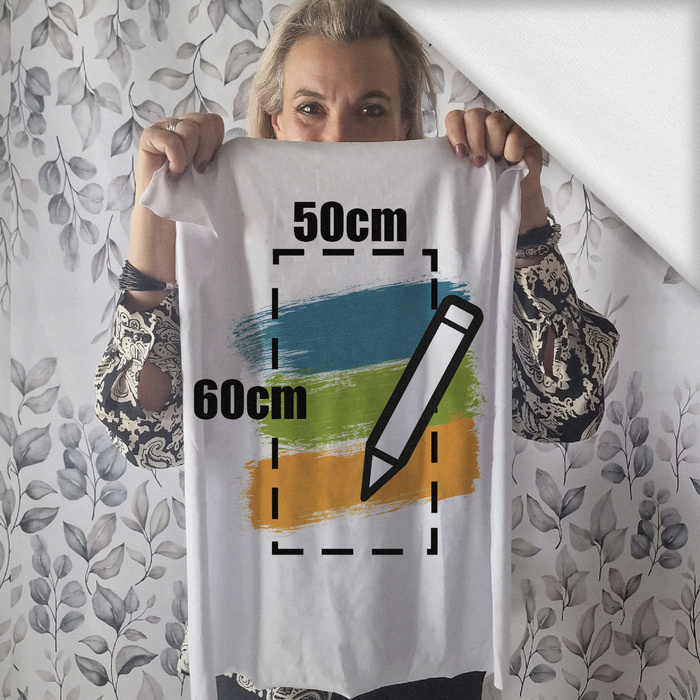PANEL (60cm x 50cm) - S VLASTNÍM POTISKEM - teplákovina s elastanem ITY
