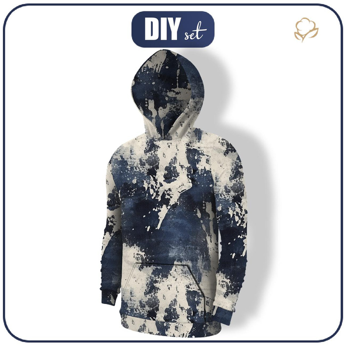 MĘSKA BLUZA Z KAPTUREM (COLORADO) - NAVY GRUNGE wz. 1 - zestaw do uszycia XXXL