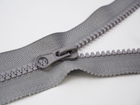 Plastic Zipper 5mm open-end 85cm - grey