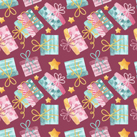 WEIHNACHTSGESCHENKE / STERNE (WEIHNACHTSPINGUINE) - Baumwoll Webware