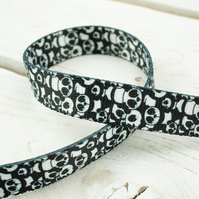 Smooth webbing tape - PANDAS (mint) / Choice of sizes