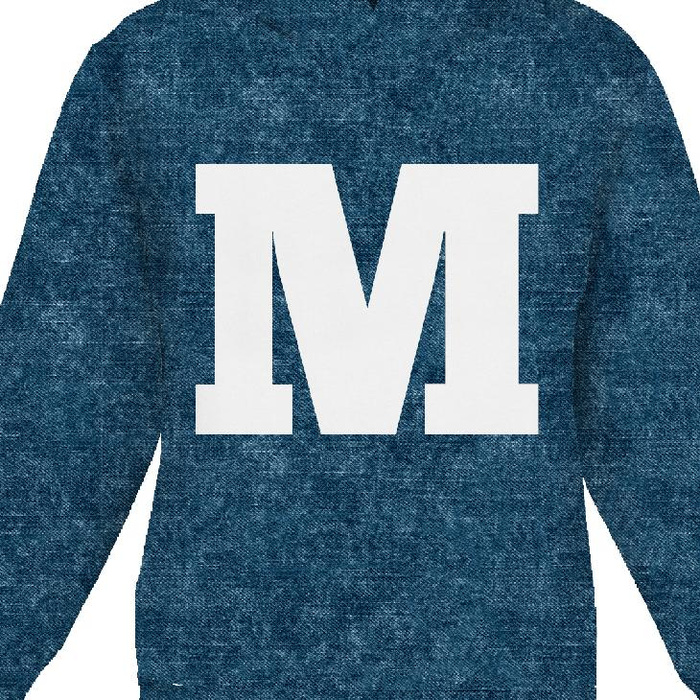 KID'S HOODIE (ALEX) - "M" / acid wash dark blue - sewing set