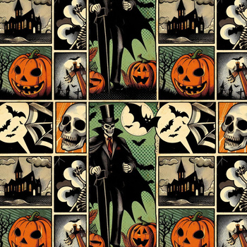 HALLOWEEN WZ. 52 - lekka dzianina drapana