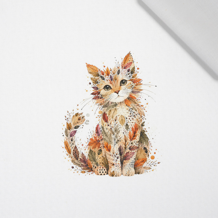 AUTUMN CAT - panel (60cm x 50cm)  bavlněná tkanina