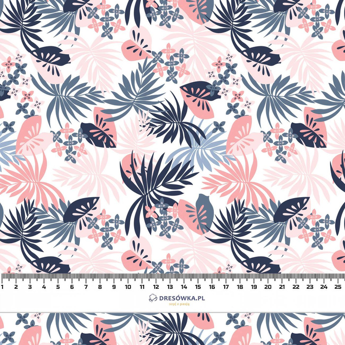 TROPICAL LEAVES pat. 4 - Cotton muslin