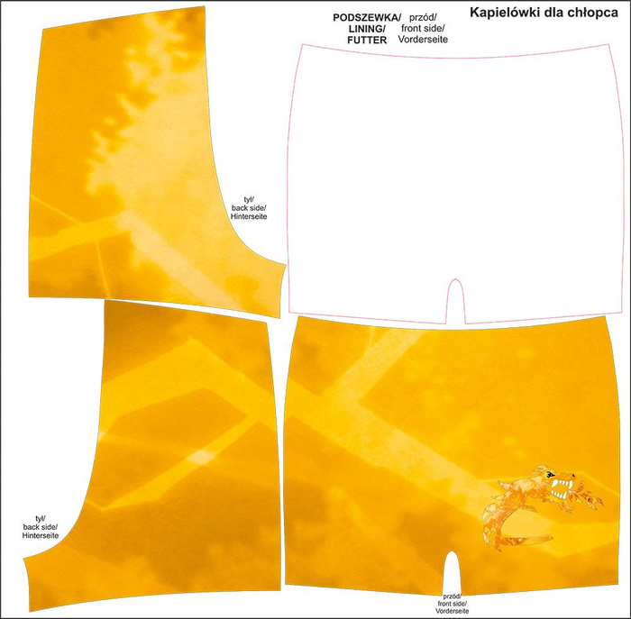 Boy's swim trunks - GOLD NINJA 98-104