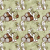 FOREST UNICORNS pat. 1 / green  - Cotton woven fabric