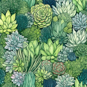 SUCCULENT PLANTS VZ. 5 - Jersey wiskozowy