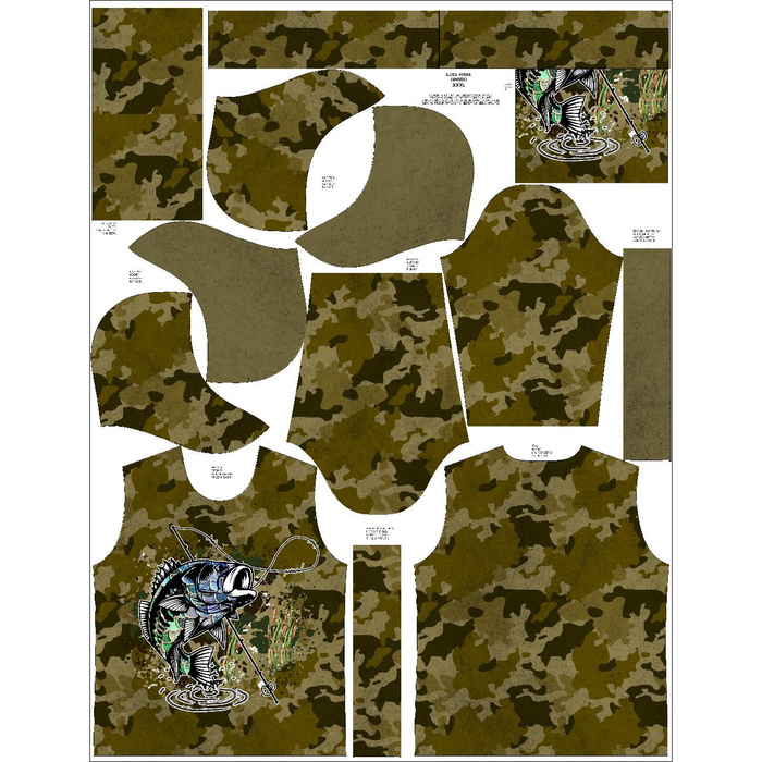BLUZA Z KAPTUREM UNISEX (HYDRA) - FISHING TIME - zestaw do uszycia (146/152)