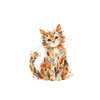 AUTUMN CAT - panel (60cm x 50cm) looped knit