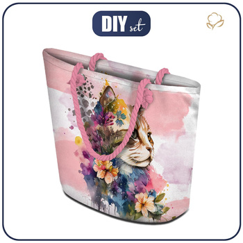 SHOPPER - WATERCOLOR CAT M. 1 - Nähset