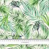 PALM LEAVES pat. 4 / white - Linen 100%