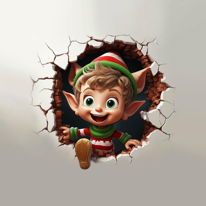 HAPPY ELF - panel (60cm x 50cm) teplákovina