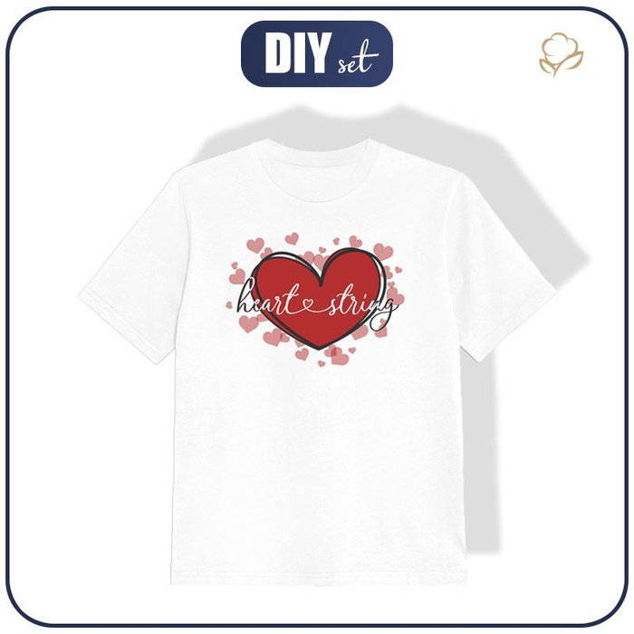 KID’S T-SHIRT - HEART STRING (HAPPY VALENTINE’S DAY) - single jersey (128/134)