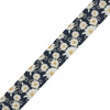 Woven printed elastic band - DAISIES PAT. 2 / dark blue / Choice of sizes