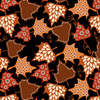 MAPLE LEAVES / black - Waterproof woven fabric