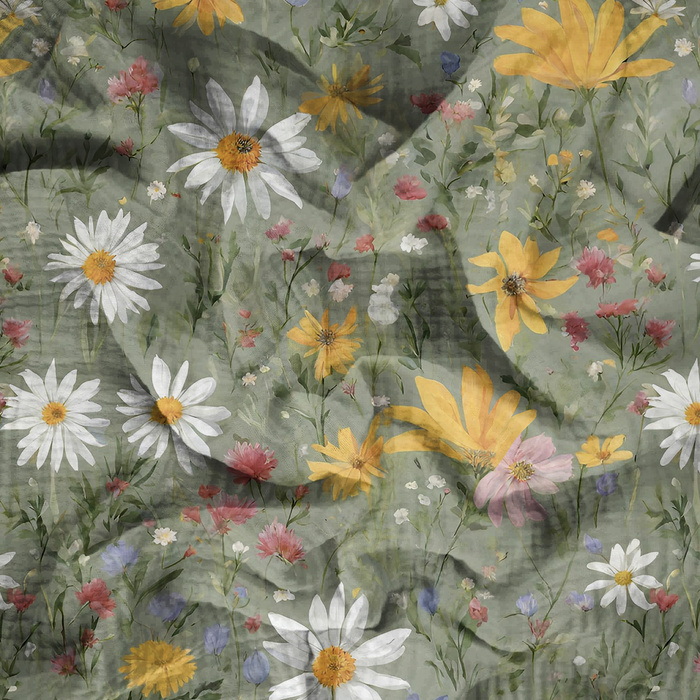 FLOWERS MEADOW WZ. 3 - Cotton muslin