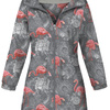 WOMEN'S PARKA (ANNA) - FLAMINGOS AND ROSES / grey - softshell XXL